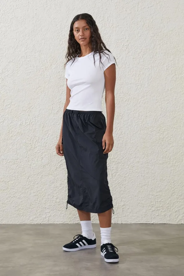 Women Tops Cotton On Active Rib Gym Tshirt White