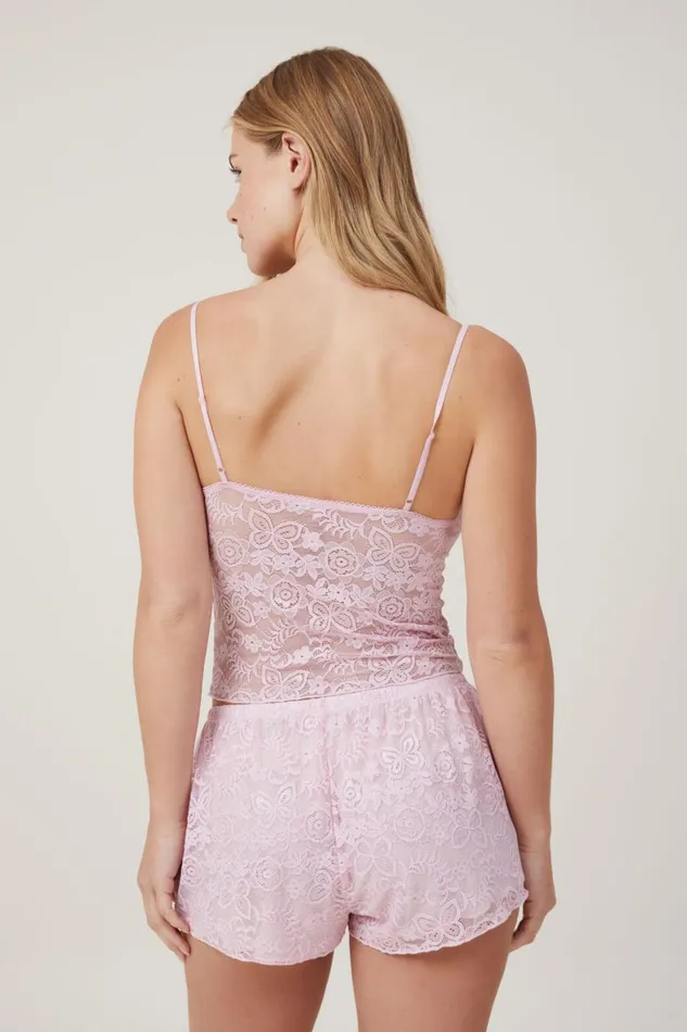 Women Tops Cotton On Enchanted Butterfly Lace Cami Soft Rose