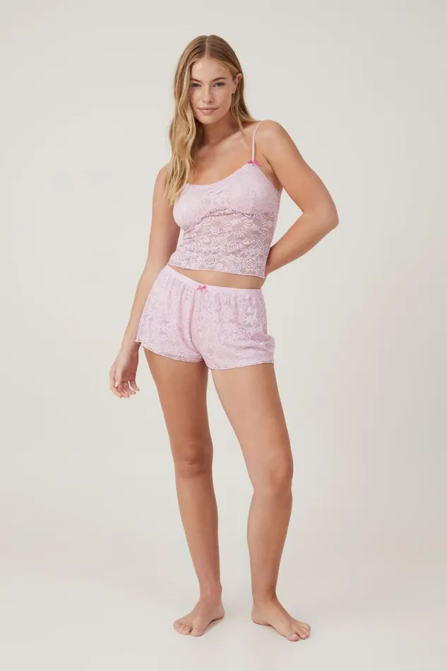 Women Tops Cotton On Enchanted Butterfly Lace Cami Soft Rose