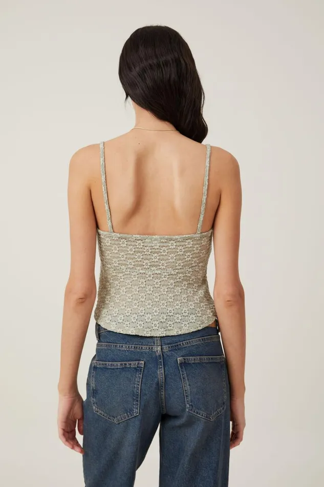 Women Tops Cotton On Luna Babydoll Cami Desert Sage