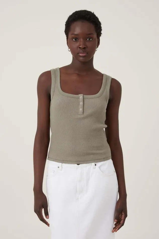 Women Tops Cotton On Rory Henley Tank Woodland