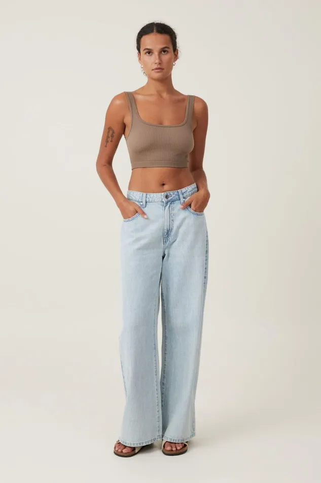 Women Tops Cotton On Seamless Abbie Micro Crop Tank Rich Taupe
