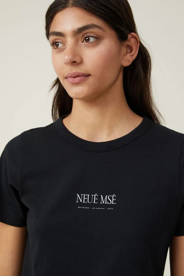 Women Tops Cotton On The 91 Classic Graphic Organic Tee Neue Mseblack