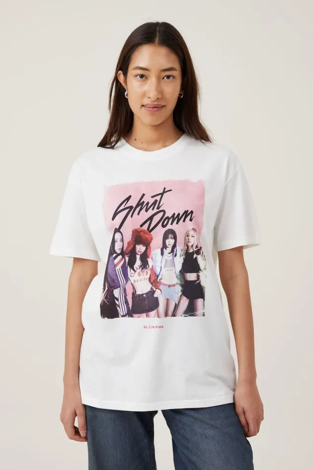 Women Tops Cotton On The Oversized Graphic License Tee Lcn Br Black Pink Shut Downvintage White Women Tops Cotton On The Oversized Graphic License Tee Lcn Br Black Pink Shut Downvintage White