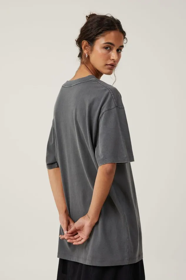 Women Tops Cotton On The Oversized Nirvana Tee Lcn Mt Nirvana Nevermind Slate