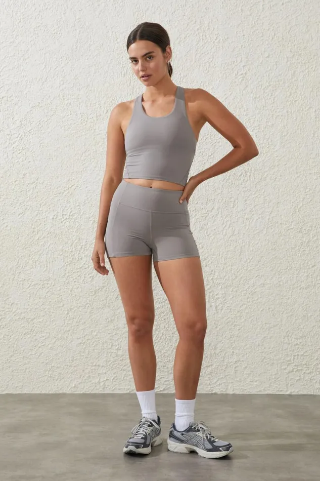 Women Tops Cotton On Ultra Luxe Active Tank Desert Grey