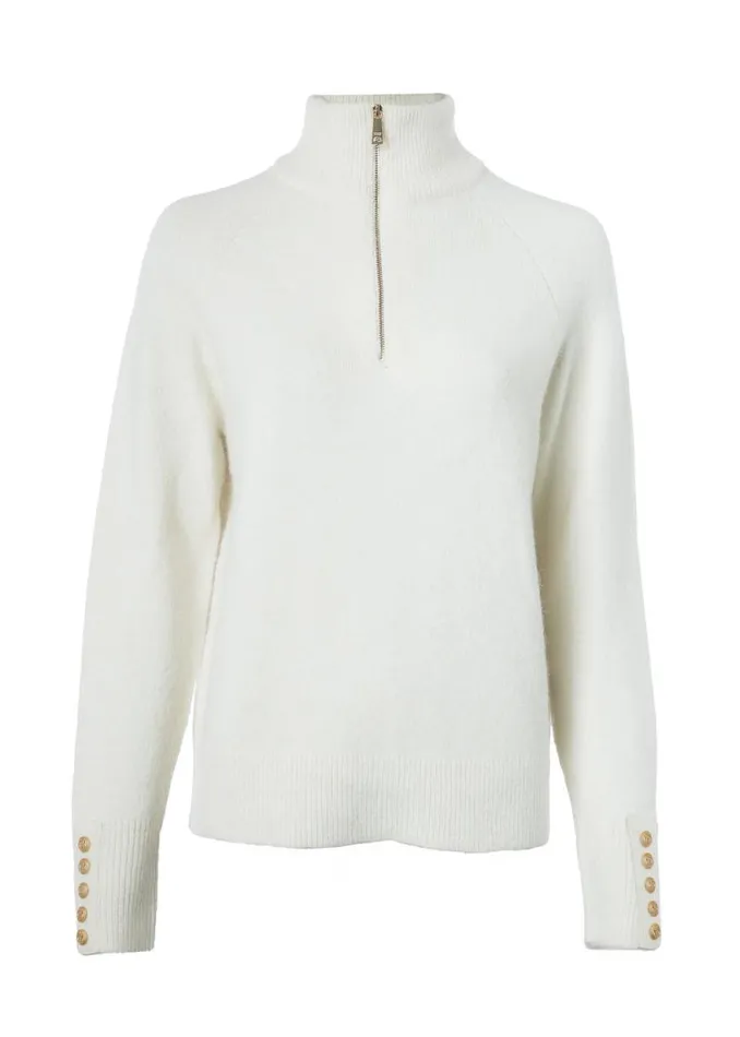 Women Tori Quarter Zip Knit Natural Holland Cooper Knitwear