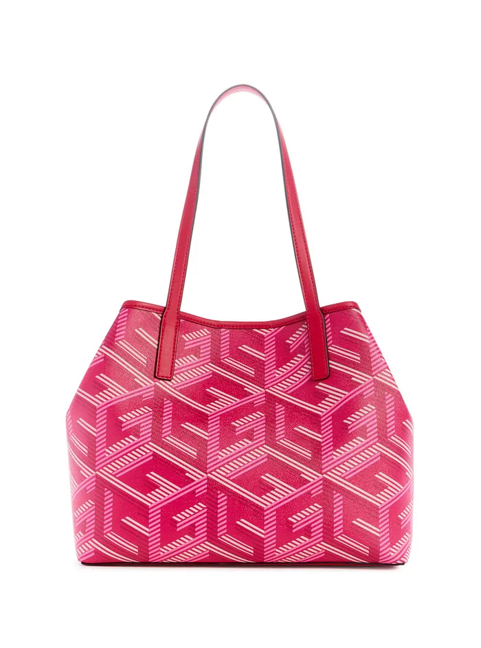 Women Tote Bags GUESS Magenta Logo Vikky Tote Bag