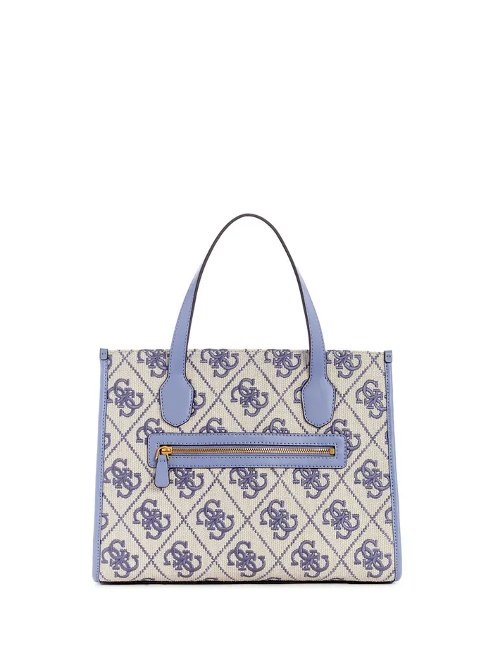 Women Tote Bags GUESS Wisteria Logo Silvana Canvas Tote Bag Women Tote Bags GUESS Wisteria Logo Silvana Canvas Tote Bag