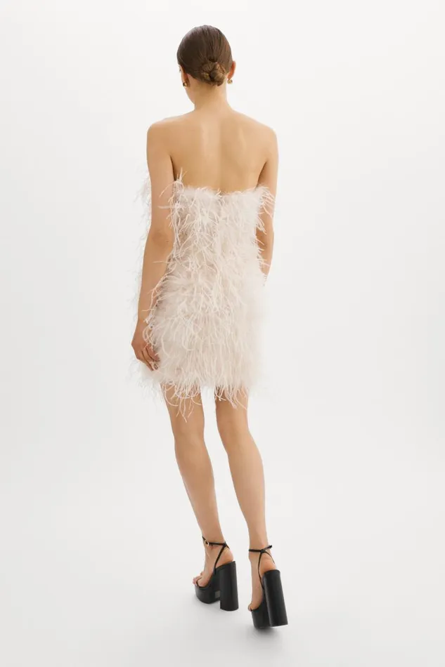 Women TRIANA Feather Dress Bone LAMARQUE Dresses Women TRIANA Feather Dress Bone LAMARQUE Dresses