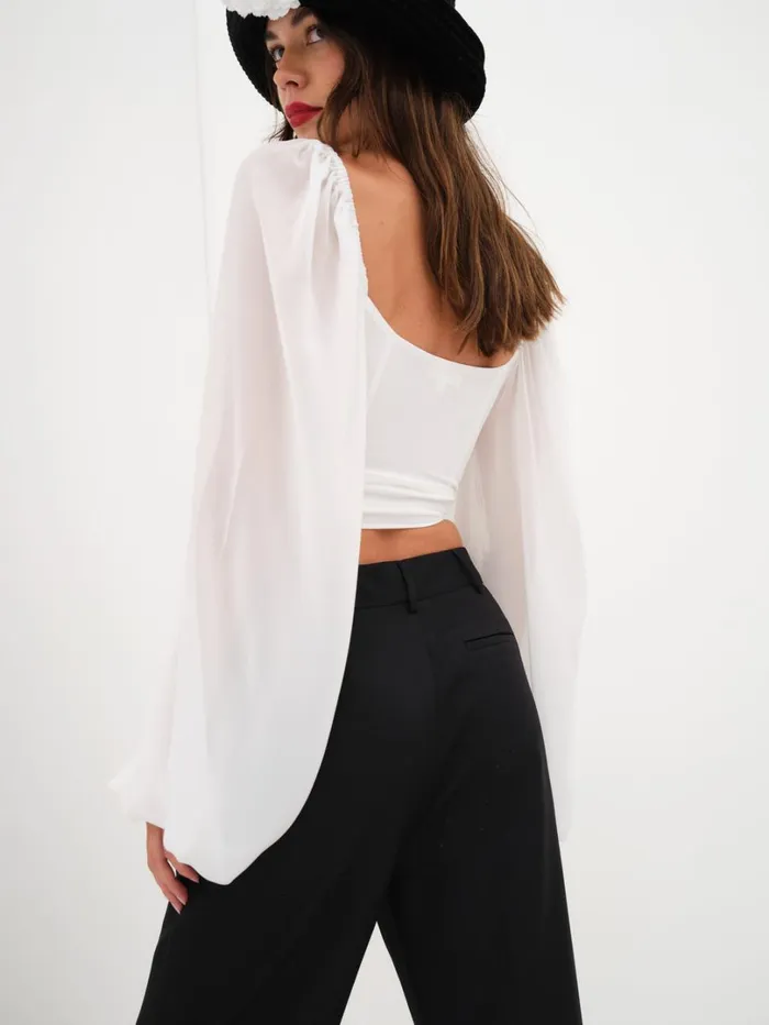 Women Trisha Crop Top White For Love and Lemons Tops