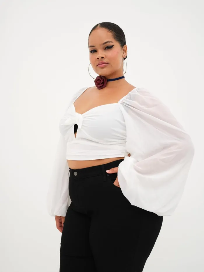 Women Trisha Crop Top White For Love and Lemons Tops