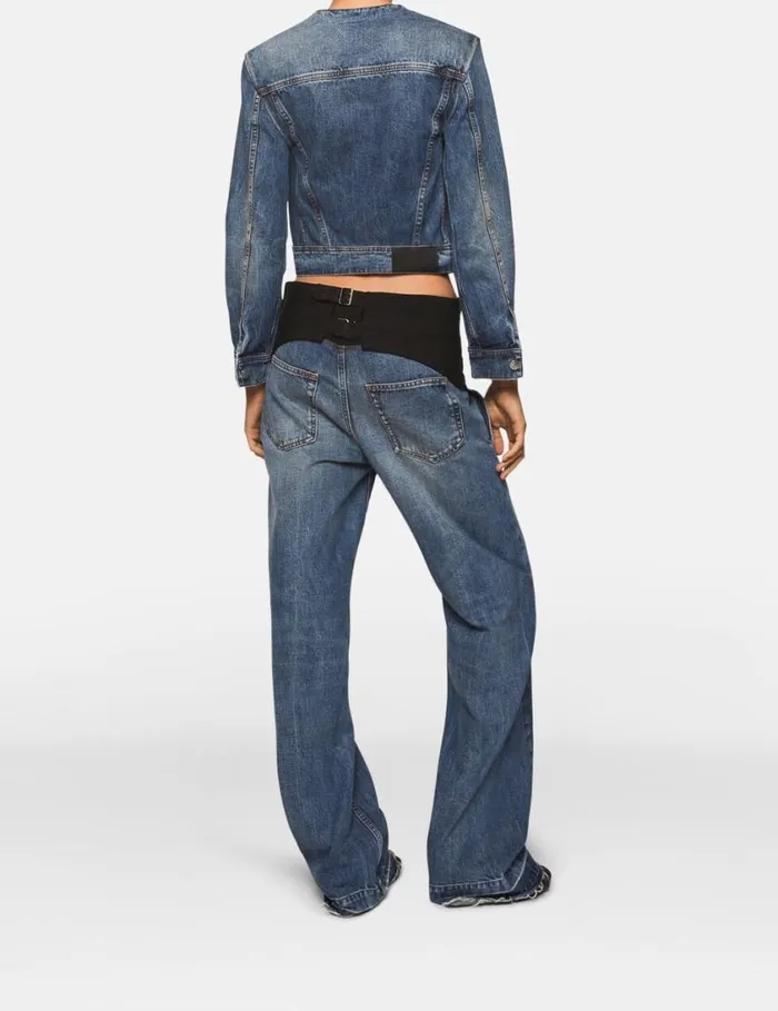 Women TuxedoInspired Denim Jacket Vintage Wash Denim Stella McCartney Coats And Jackets