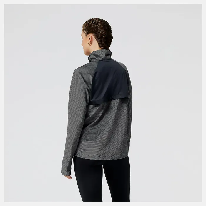 Women United Airlines NYC Half Q Speed Shift 12 Zip Black New Balance Hoodies and Sweatshirts