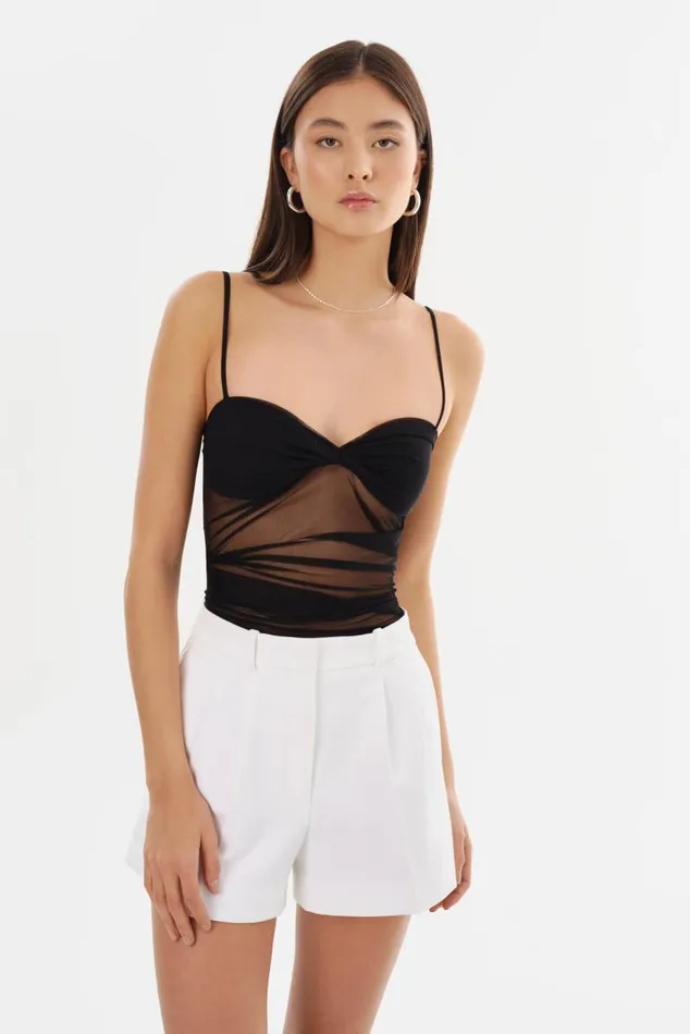 Women VANETA Mesh Top Black LAMARQUE Tops