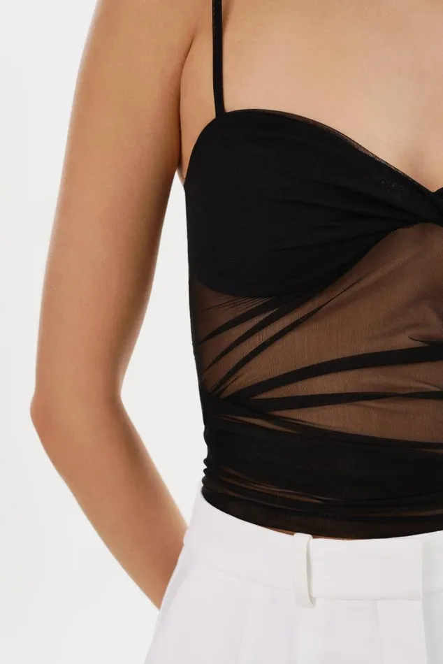 Women VANETA Mesh Top Black LAMARQUE Tops Women VANETA Mesh Top Black LAMARQUE Tops