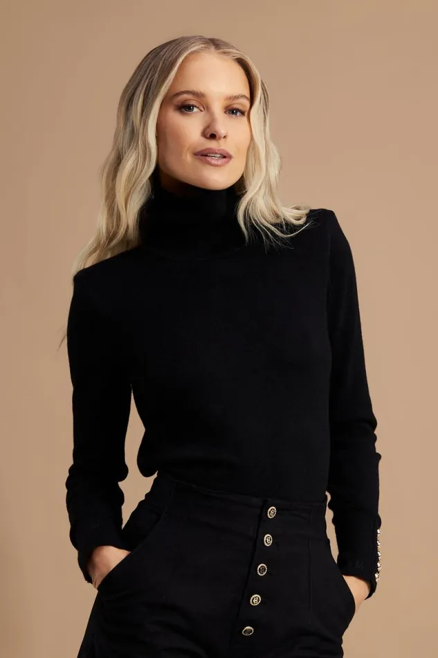 Women Victoria Cashmere Roll Neck Black Holland Cooper Knitwear Women Victoria Cashmere Roll Neck Black Holland Cooper Knitwear