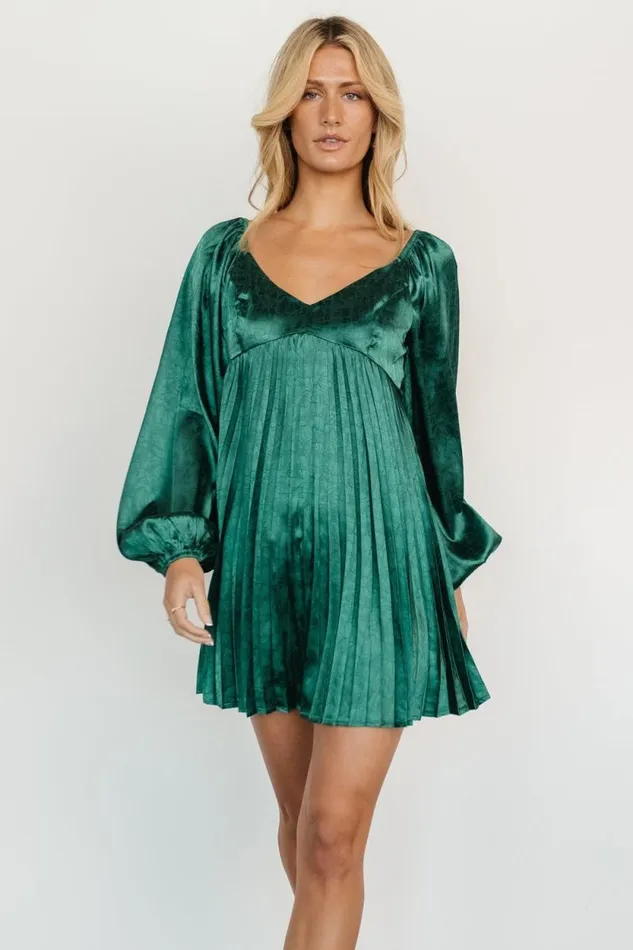 Women Volos Pleated Mini Dress Green Baltic Born Short Dresses Women Volos Pleated Mini Dress Green Baltic Born Short Dresses