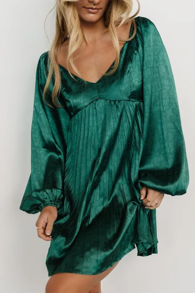 Women Volos Pleated Mini Dress Green Baltic Born Short Dresses Women Volos Pleated Mini Dress Green Baltic Born Short Dresses