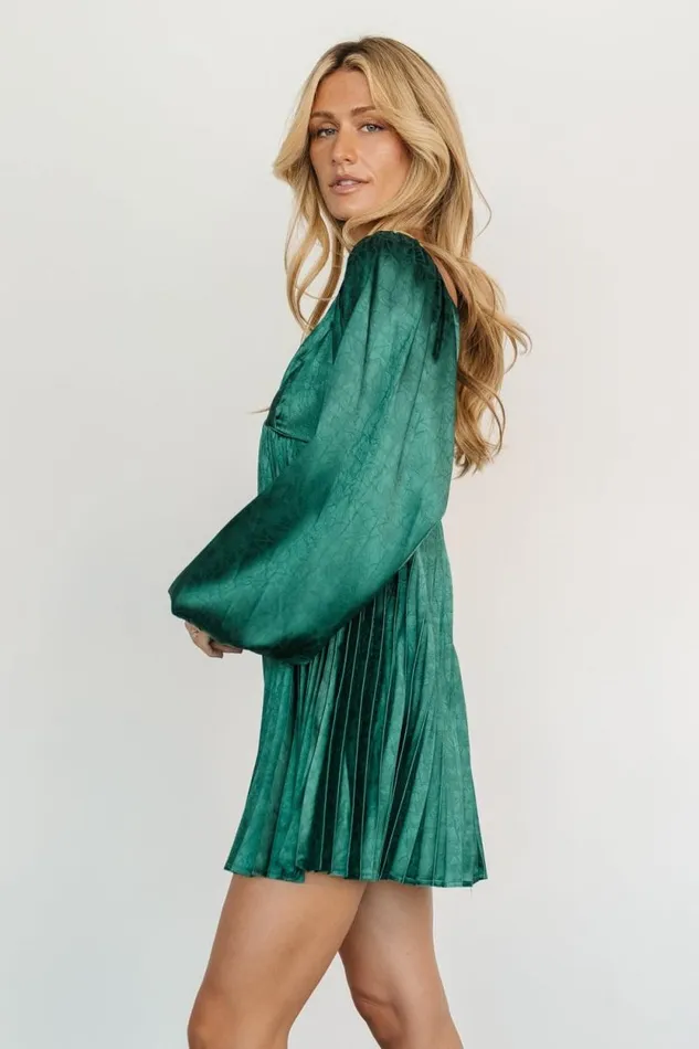 Women Volos Pleated Mini Dress Green Baltic Born Short Dresses Women Volos Pleated Mini Dress Green Baltic Born Short Dresses
