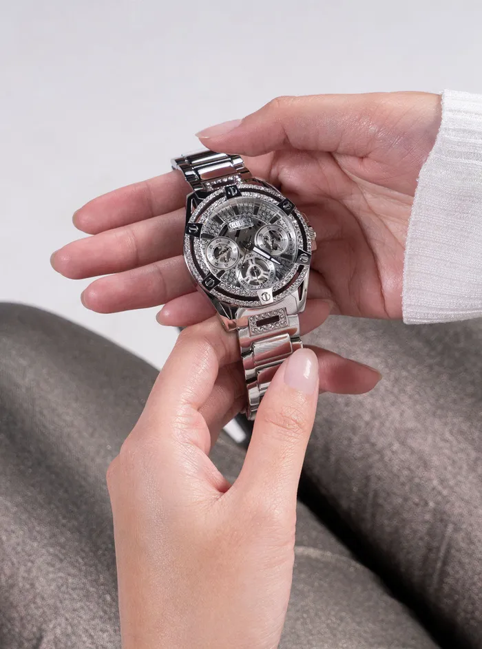 Women Watches GUESS Silver Queen Crystal Watch Women Watches GUESS Silver Queen Crystal Watch
