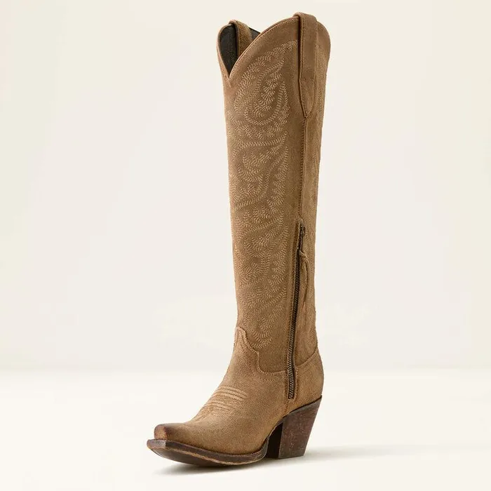 Women Western Boots Ariat Laramie StretchFit Western Boot Distressed Dijon Suede