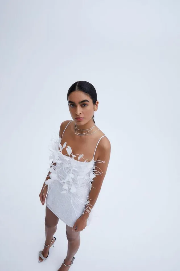 Women White Dresses Rachel Gilbert ASTRA MINI Women White Dresses Rachel Gilbert ASTRA MINI