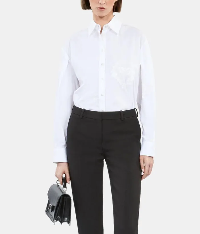Women White Shirt With Skull Heart Embroidery THE KOOPLES Blouses and Shirts Women White Shirt With Skull Heart Embroidery THE KOOPLES Blouses and Shirts