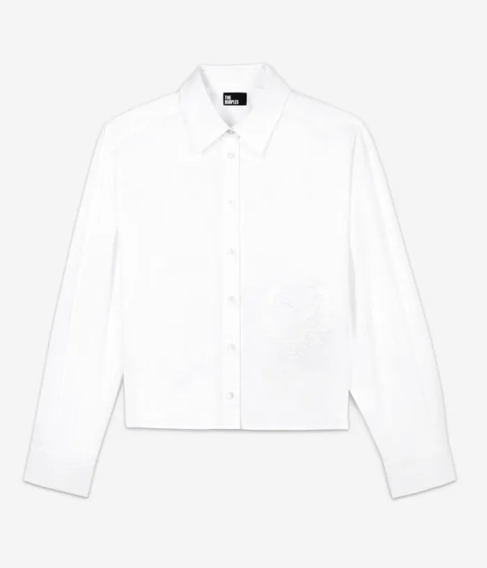 Women White Shirt With Skull Heart Embroidery THE KOOPLES Blouses and Shirts Women White Shirt With Skull Heart Embroidery THE KOOPLES Blouses and Shirts