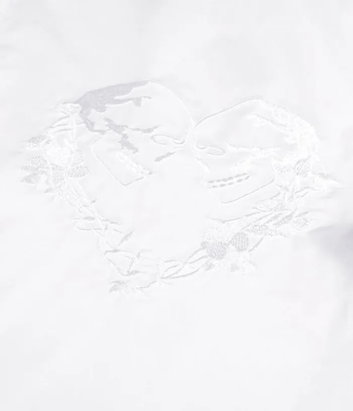 Women White Shirt With Skull Heart Embroidery THE KOOPLES Blouses and Shirts Women White Shirt With Skull Heart Embroidery THE KOOPLES Blouses and Shirts