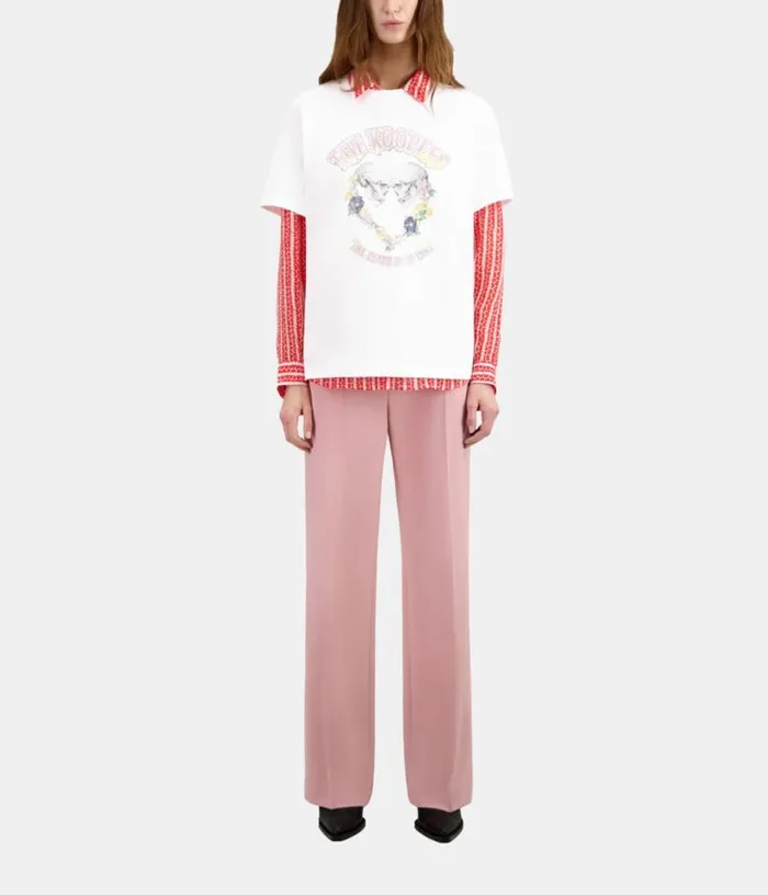 Women White Tshirt With Skull Heart Serigraphy THE KOOPLES Tshirts