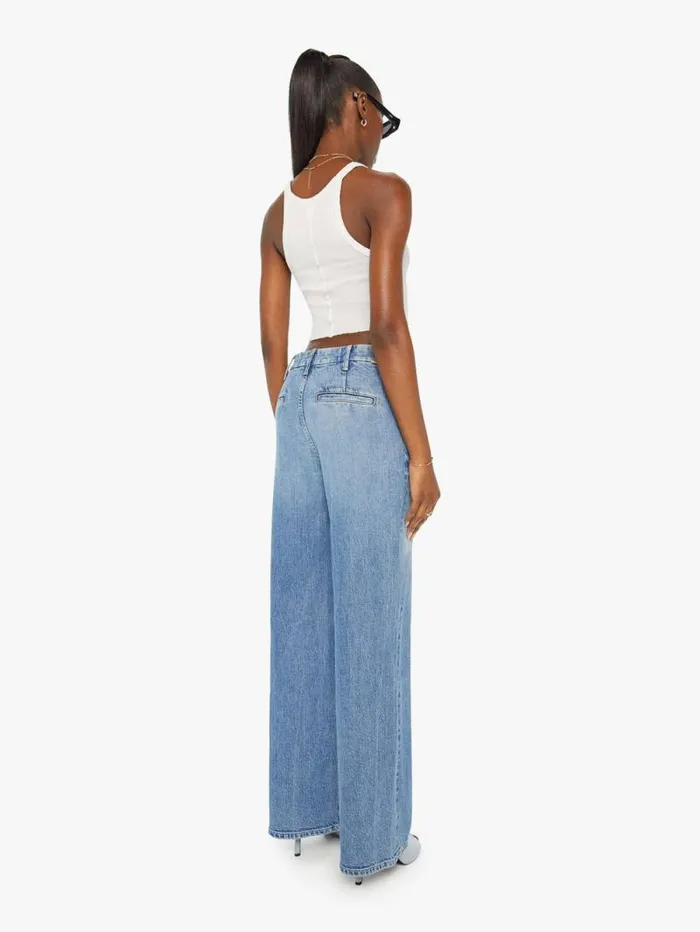 Women Wide Leg Mother Denim The Sk8Er Prep Sneak Blue navy