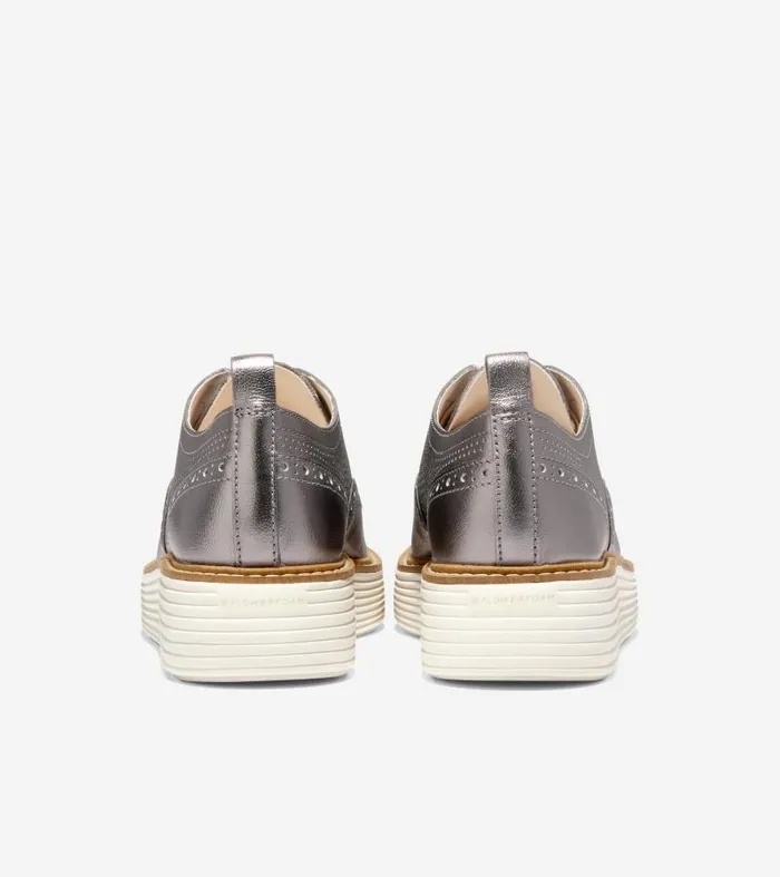 Women Women039s riginalGrand Platform Wingtip Oxford Silver Cole Haan Oxfords Women Women039s riginalGrand Platform Wingtip Oxford Silver Cole Haan Oxfords