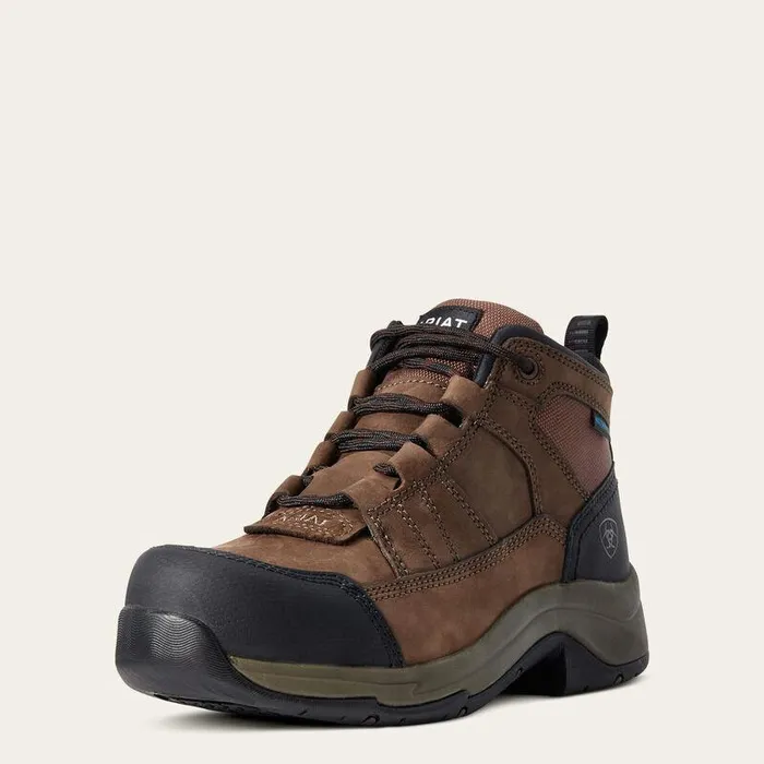 Women Work Boots and Shoes Ariat Telluride Work Waterproof Composite Toe Work Boot Distressed Brown