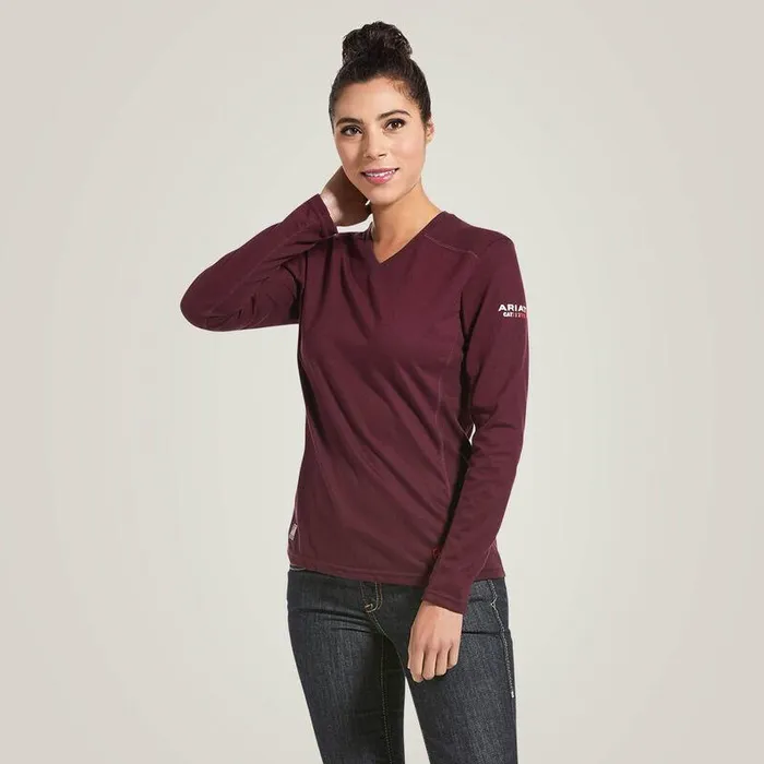Women Workwear Ariat FR AC Top Malbec