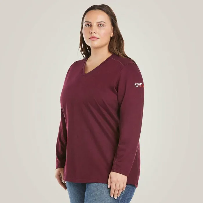 Women Workwear Ariat FR AC Top Malbec