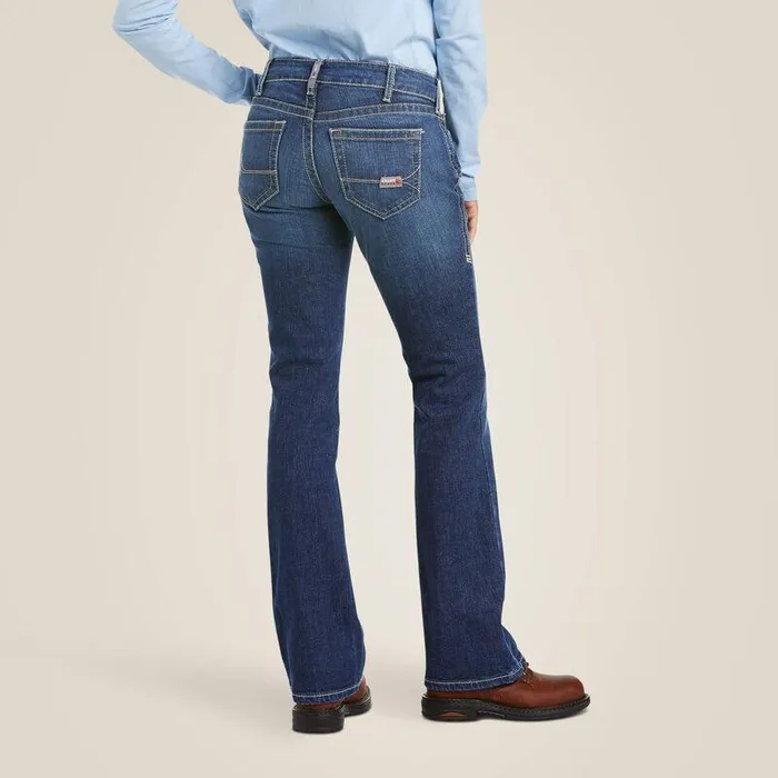 Women Workwear Ariat FR DuraStretch Basic Boot Cut Jean Blue Quartz Women Workwear Ariat FR DuraStretch Basic Boot Cut Jean Blue Quartz