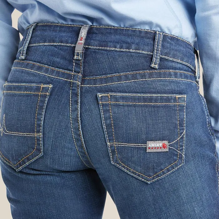 Women Workwear Ariat FR DuraStretch Basic Boot Cut Jean Blue Quartz Women Workwear Ariat FR DuraStretch Basic Boot Cut Jean Blue Quartz