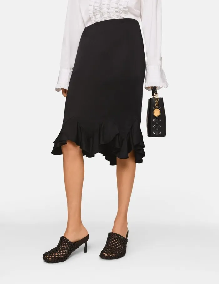 Women Woven Bucket Bag Midnight Black Stella McCartney Crossbody Bags