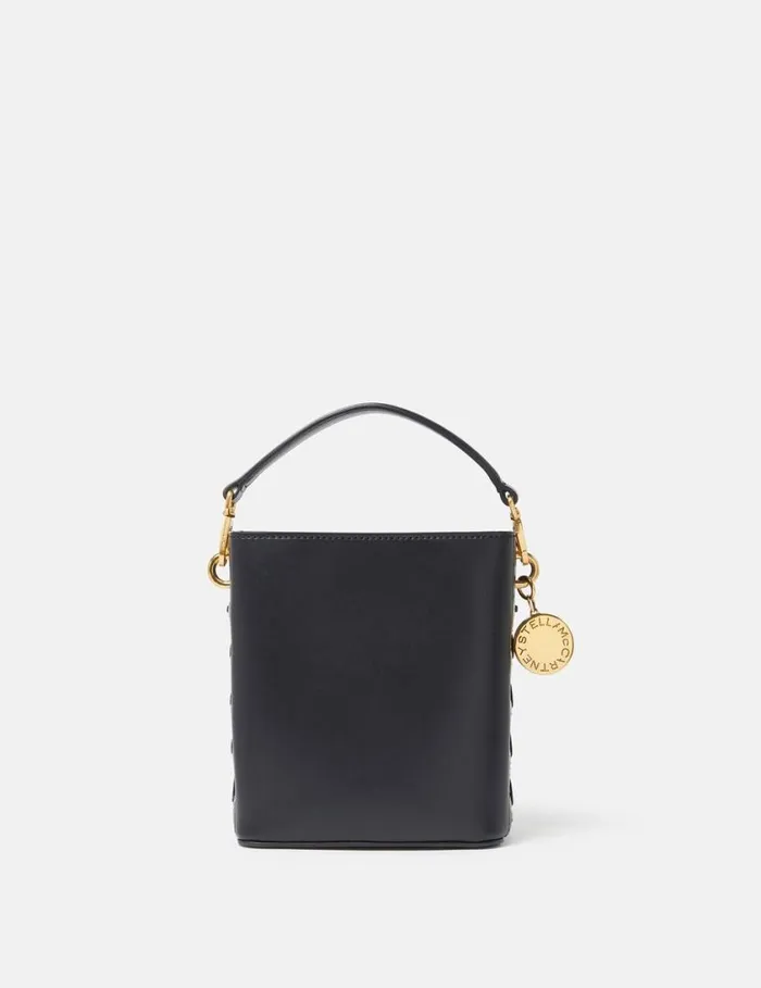 Women Woven Bucket Bag Midnight Black Stella McCartney Crossbody Bags