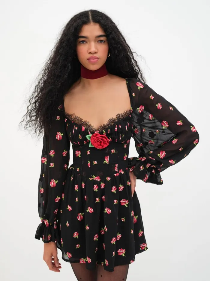 Women Wren Mini Dress Black For Love and Lemons Dresses