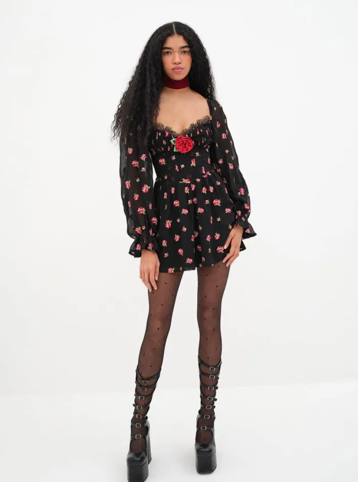 Women Wren Mini Dress Black For Love and Lemons Dresses
