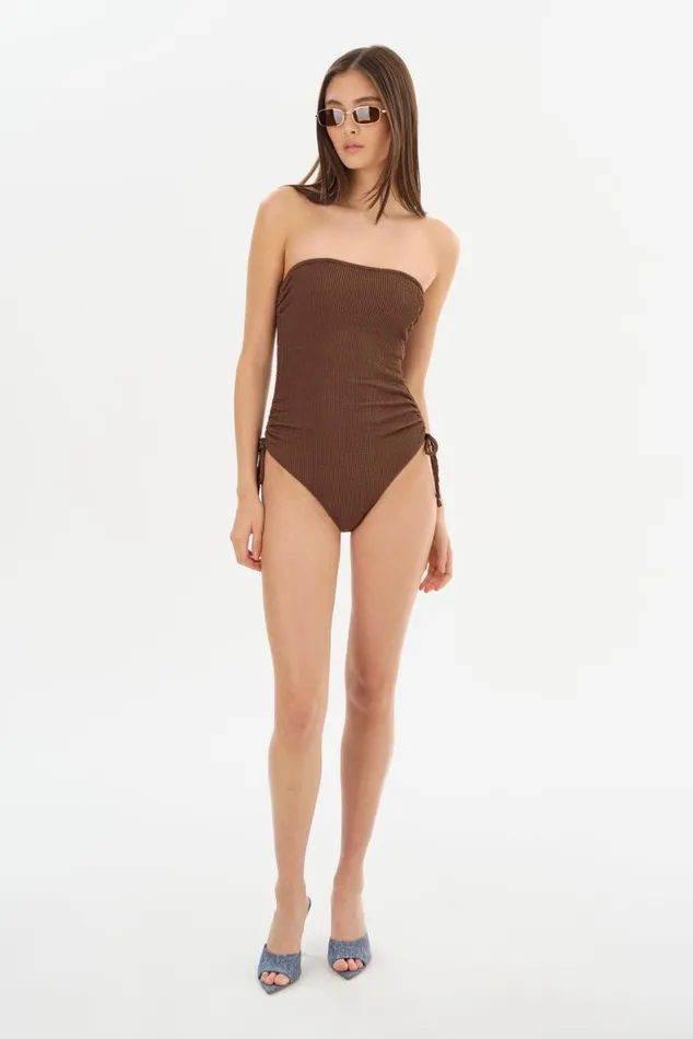 Women ZARINA Strapless Swimsuit Chestnut LAMARQUE Swim Women ZARINA Strapless Swimsuit Chestnut LAMARQUE Swim