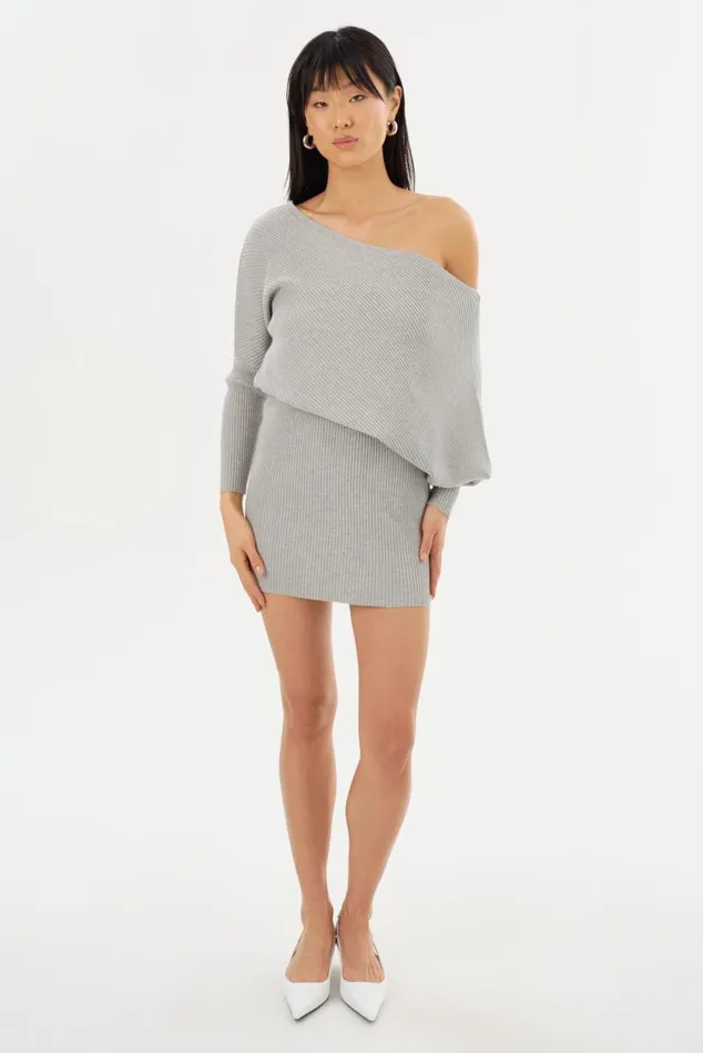 Women ZENOBIA Knit Midi Dress Light Heather Grey LAMARQUE Dresses Women ZENOBIA Knit Midi Dress Light Heather Grey LAMARQUE Dresses