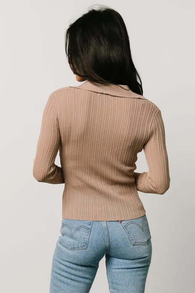 Women Zia Knit Top Tan Baltic Born Blouses and Shirts