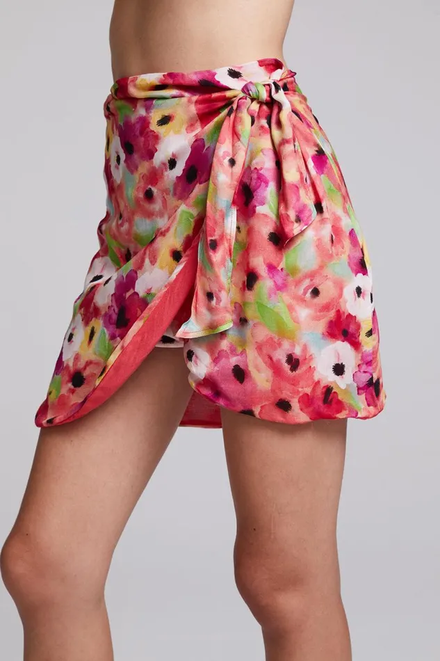 Womens Bottoms Chaser Brand Elena Poppy Floral Mini Skirt