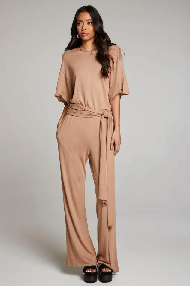 Womens Bottoms Chaser Brand Heather Warm Taupe Jumpsuit