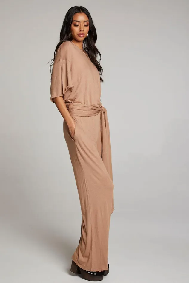 Womens Bottoms Chaser Brand Heather Warm Taupe Jumpsuit