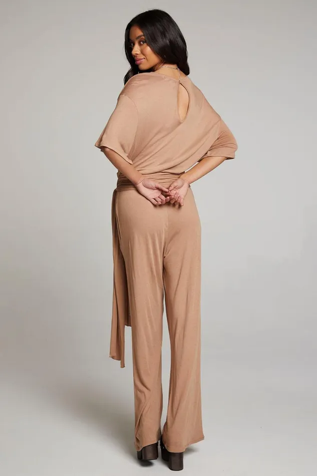 Womens Bottoms Chaser Brand Heather Warm Taupe Jumpsuit