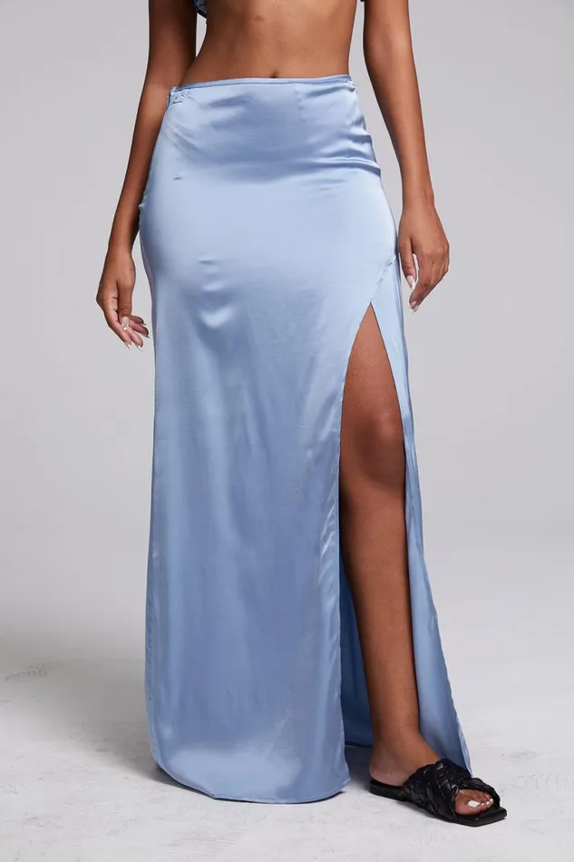 Womens Bottoms Chaser Brand Noemi Blue Grotto Maxi Skirt